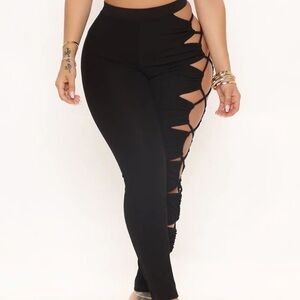 Black tights cut out side